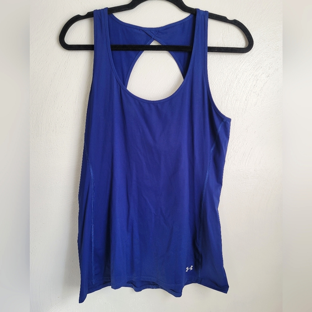 Under Armour Women's Blue Activewear Tank Top Size Medium Stretchy